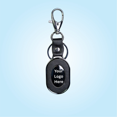 Black Oval Keychain with Hook (SF349)