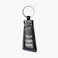 Black Leather Keychain (SF315) (Minimum Order 50 Pcs)