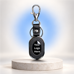 Black Oval Keychain with Hook (SF307) (Minimum Order 50 Pcs)