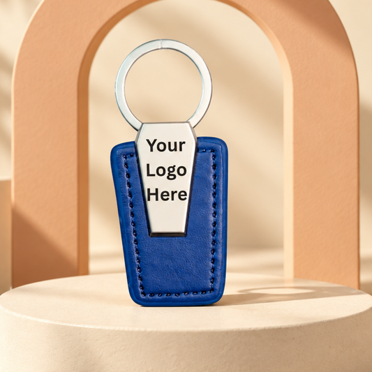 Blue Leather Keychain (SF303) (Minimum Order 50 Pcs)