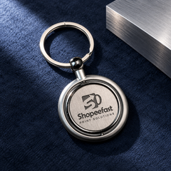 Premium Round Silver Metal Keychain (SF313) - (Minimum Order 50 Pcs)
