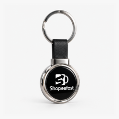 Premium Silver Metal & Leather Keychain (SF325) - (Minimum Order 50 Pcs)