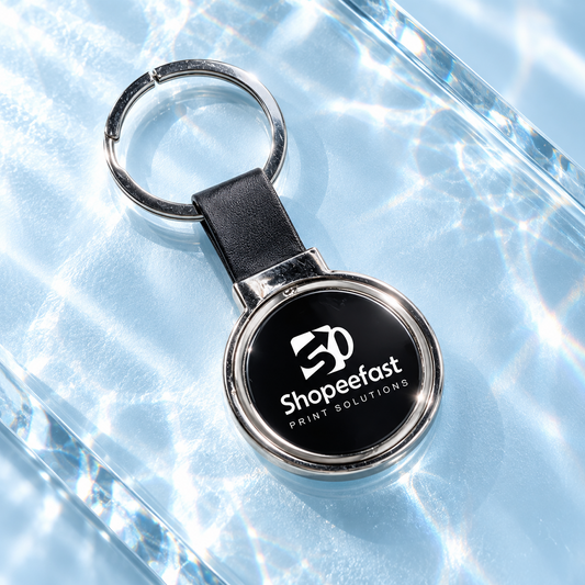 Premium Silver Metal & Leather Keychain (SF325) - (Minimum Order 50 Pcs)