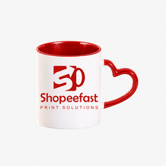 Sublimation Heart Handle Mug (Minimum Order 50 Pcs)