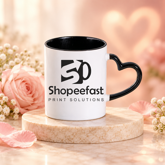 Sublimation Heart Handle Mug (Minimum Order 50 Pcs)