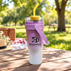 Multi Colour Tumbler with Straw & Handle (Minimum Order 50 Pcs)