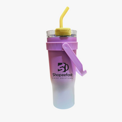 Multi Colour Tumbler with Straw & Handle (Minimum Order 50 Pcs)