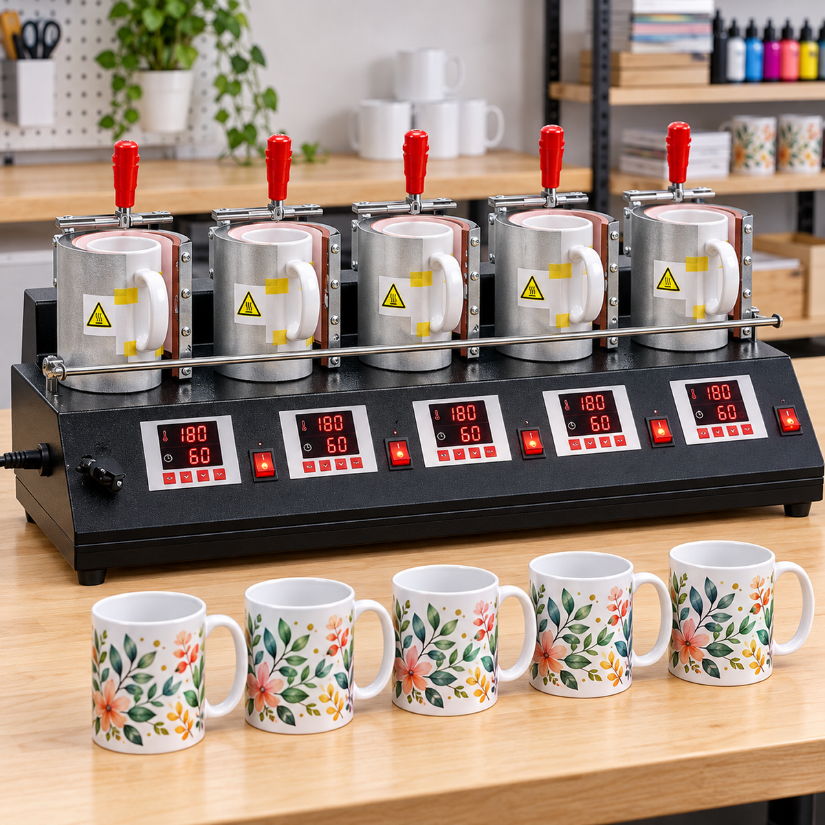 5 Station Mug Heat Press Machine
