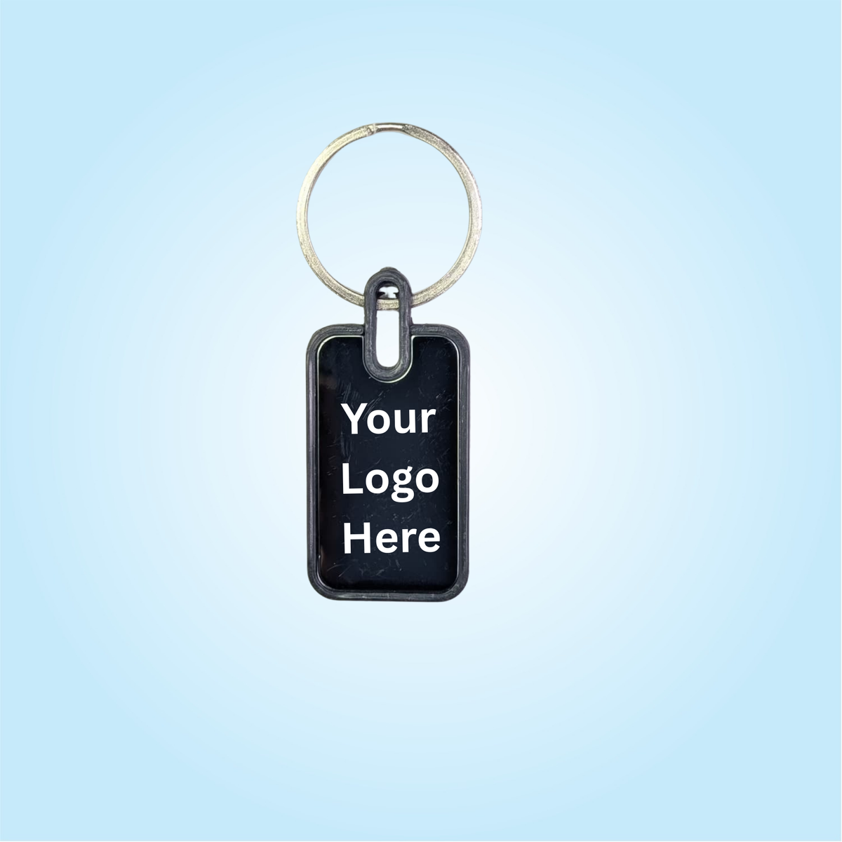 Rectangular Black Keychain (SF333) (Minimum Order 50 Pcs)