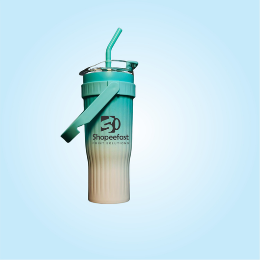 Multi Colour Tumbler with Straw & Handle