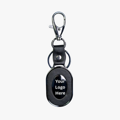 Black Oval Keychain with Hook (SF307) (Minimum Order 50 Pcs)
