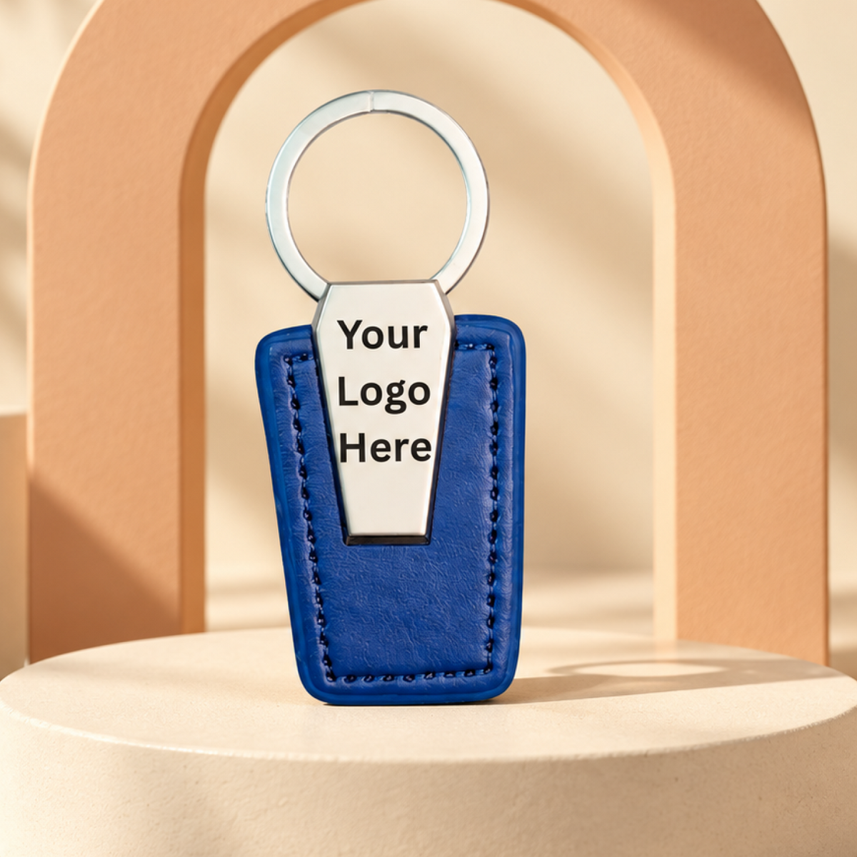 Blue Leather Keychain (SF303) (Minimum Order 50 Pcs)