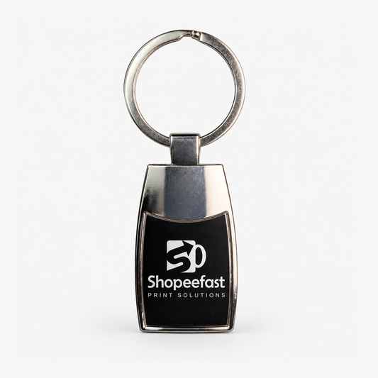 Curved Rectangular Metal Keychain (SF302) - (Minimum Order 50 Pcs)