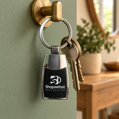 Curved Rectangular Metal Keychain (SF302) - (Minimum Order 50 Pcs)