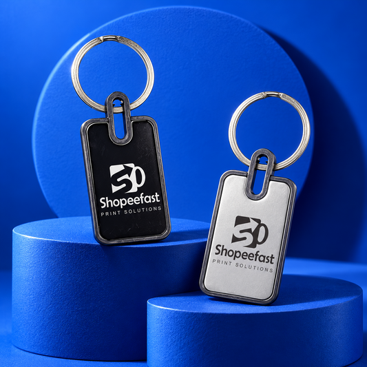 Premium Rectangular Metal Keychain (SF333) - (Minimum Order 50 Pcs)