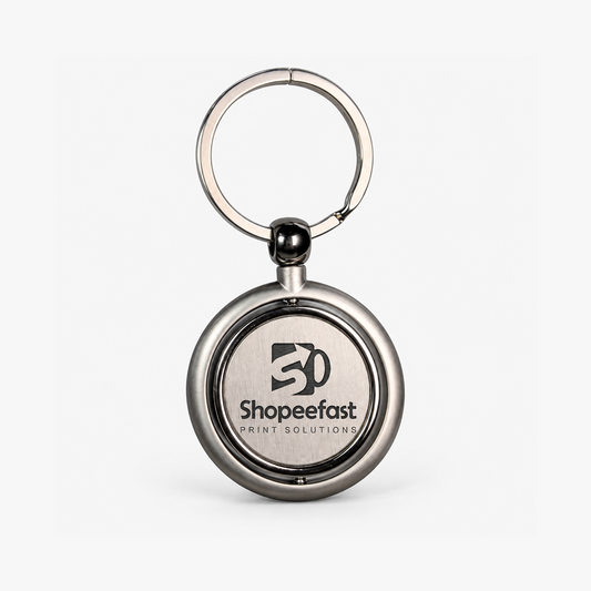 Premium Round Silver Metal Keychain (SF313) - (Minimum Order 50 Pcs)