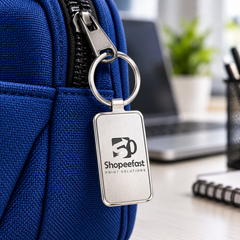Classic Rectangular Metal Keychain (SF332) - (Minimum Order 50 Pcs)