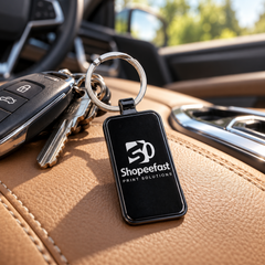 Classic Rectangular Metal Keychain (SF332) - (Minimum Order 50 Pcs)