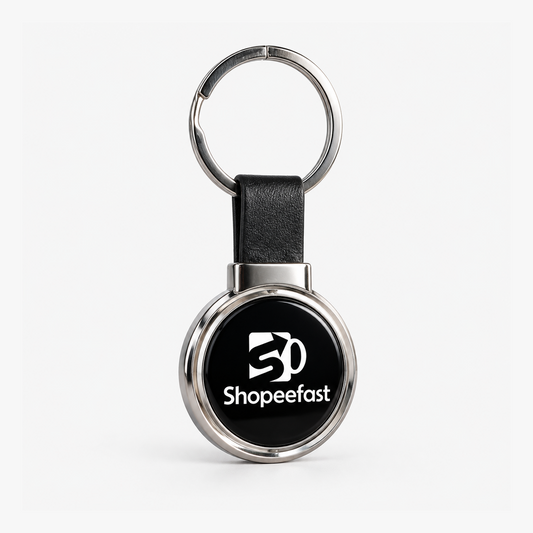 Premium Silver Metal & Leather Keychain (SF325) - (Minimum Order 50 Pcs)