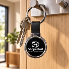 Premium Silver Metal & Leather Keychain (SF325) - (Minimum Order 50 Pcs)