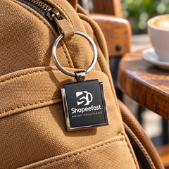 Square Black Keychain (SF320) (Minimum Order 50 Pcs)