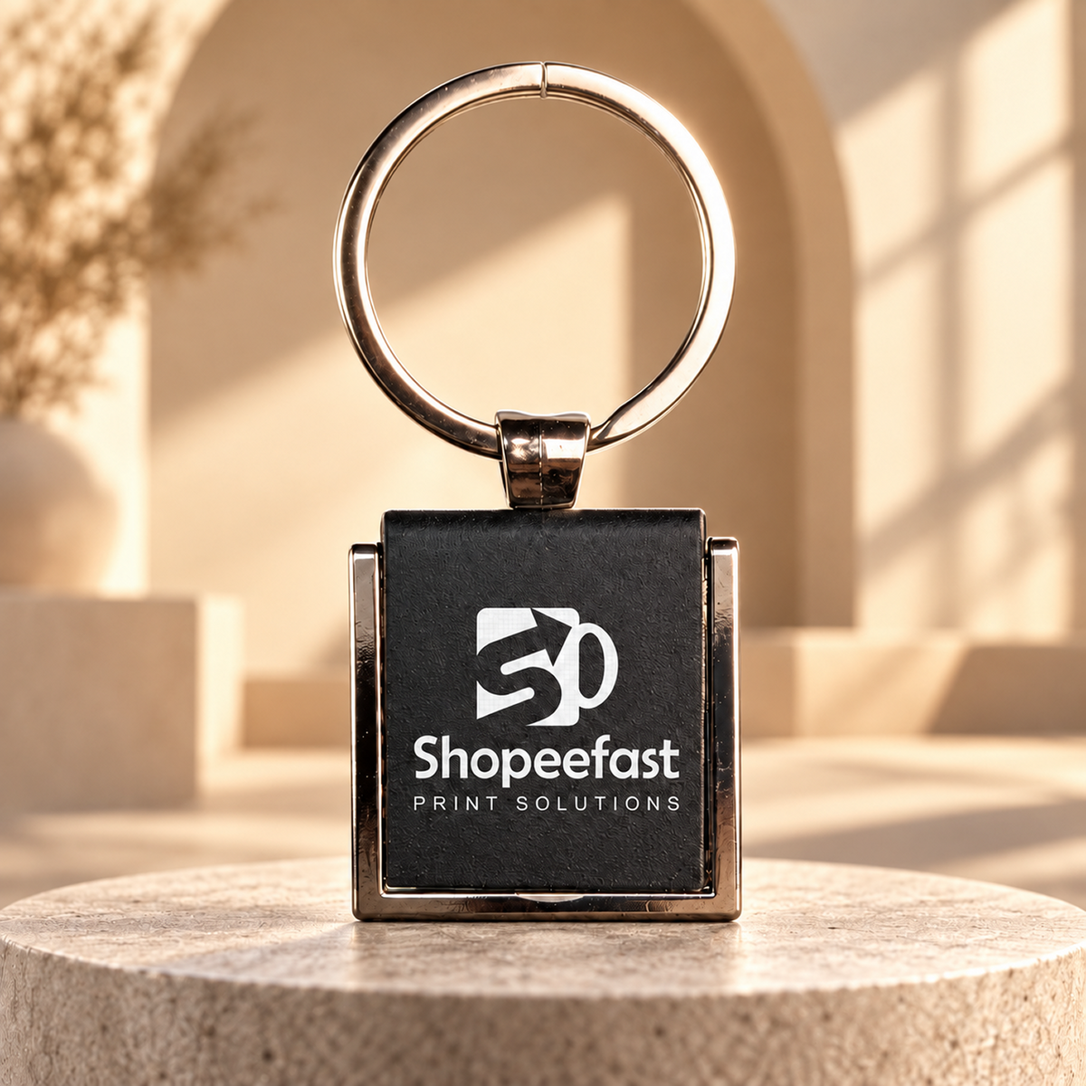 Square Black Keychain (SF320) (Minimum Order 50 Pcs)