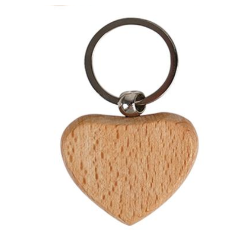 Wooden Laser Keychain Heart