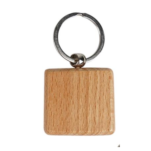 Wooden Laser Keychain Square