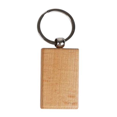 Wooden Laser Keychain Rectangle