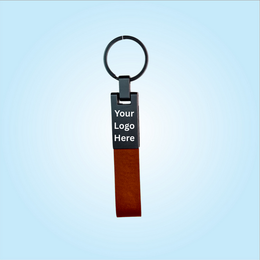 Black Leather Keychain (311) (Minimum Order 50 Pcs)