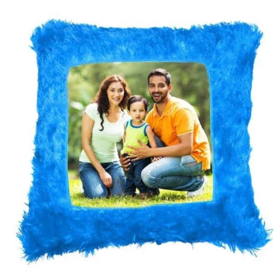 Sublimation Fur Cushion Blue