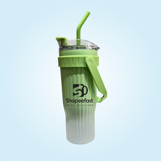 Multi Colour Tumbler with Straw & Handle (Minimum Order 50 Pcs)
