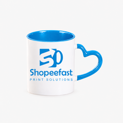 Sublimation Heart Handle Mug (Minimum Order 50 Pcs)