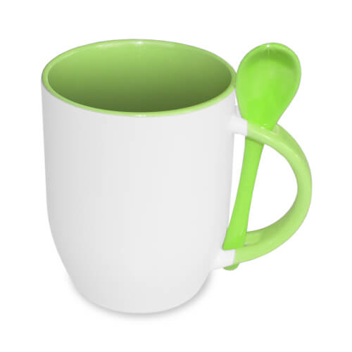 Sublimation Mug Inner Light Green With Spoon