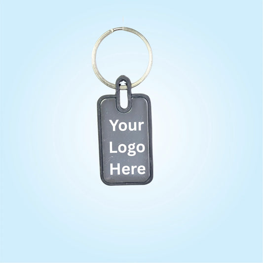 Rectangular Black Keychain (SF333) (Minimum Order 50 Pcs)