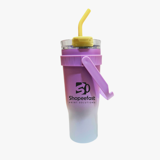Multi Colour Tumbler with Straw & Handle (Minimum Order 50 Pcs)