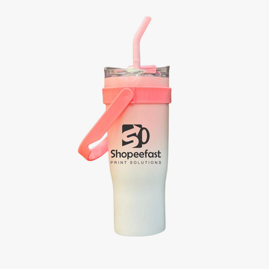 Multi Colour Tumbler with Straw & Handle (Minimum Order 50 Pcs)