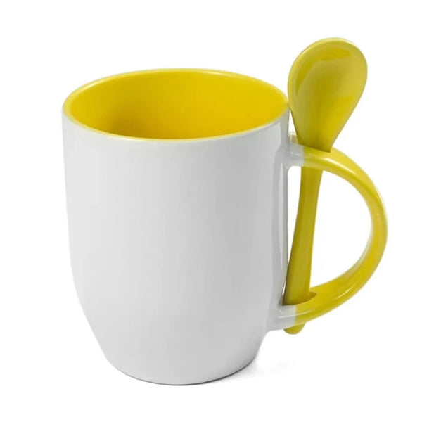 Sublimation Mug Inner Yellow With Spoon